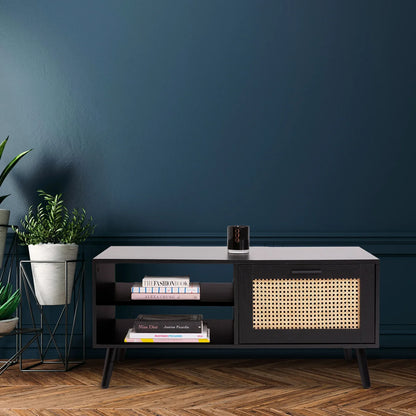 Casa Decor Tulum Rattan Coffee Table Storage Drawer Furniture Wooden Black - Mekamart Australia