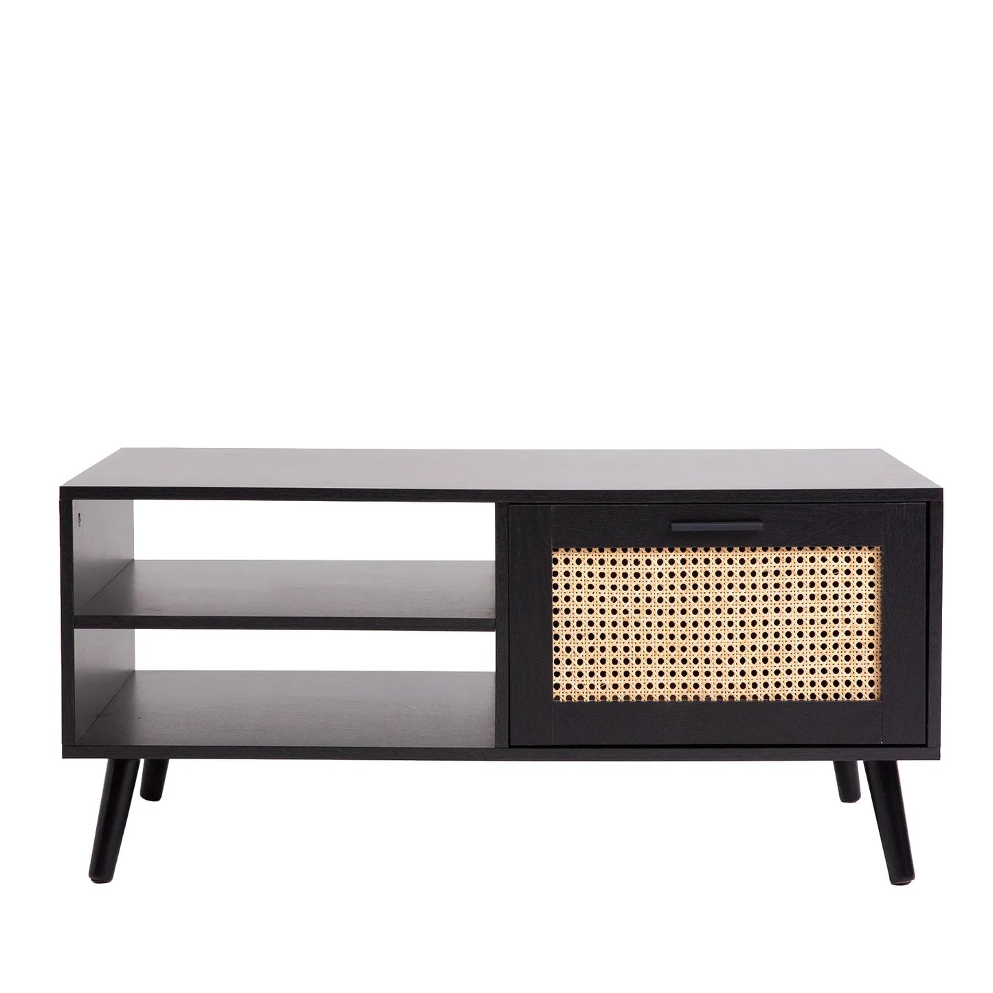 Casa Decor Tulum Rattan Coffee Table Storage Drawer Furniture Wooden Black - Mekamart Australia
