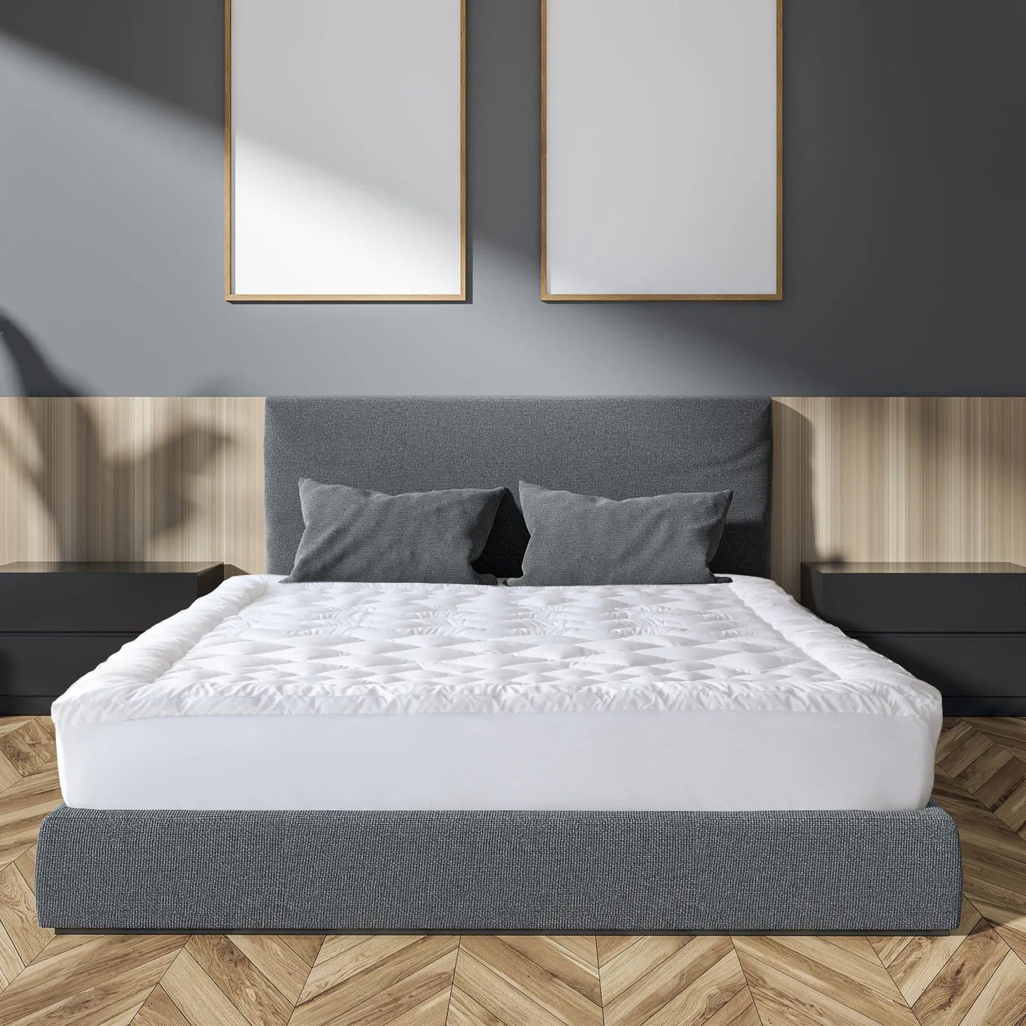 Royal Comfort 1200GSM Deluxe 7-Zone Mattress Topper Luxury Gusset Breathable - Single - White - Mekamart Australia