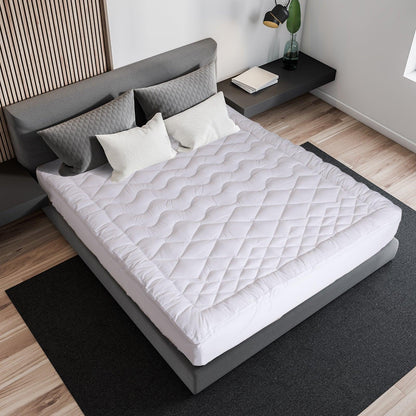Royal Comfort 1200GSM Deluxe 7-Zone Mattress Topper Luxury Gusset Breathable - King - White - Mekamart Australia