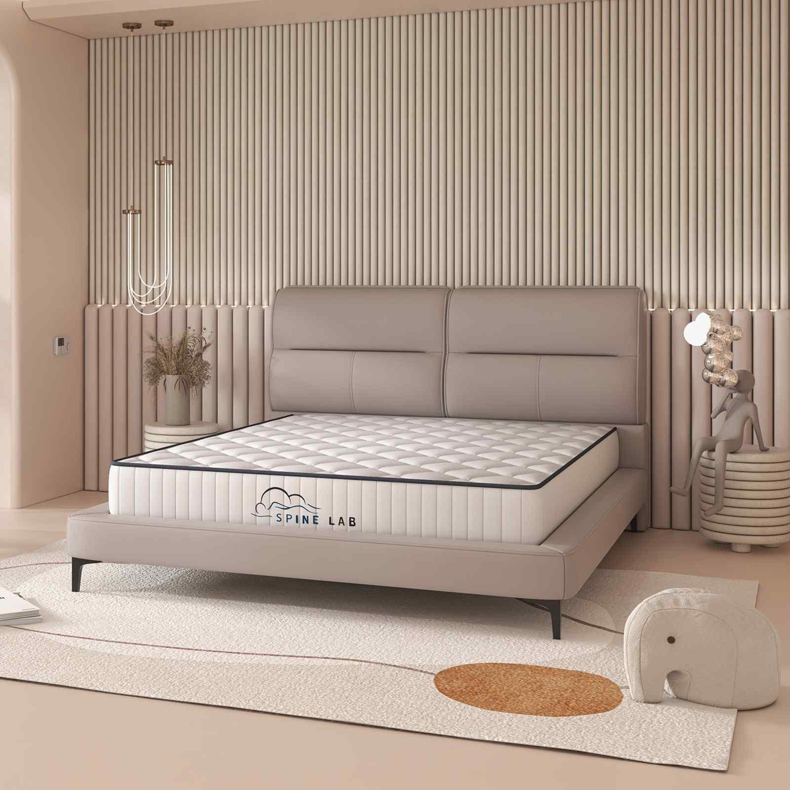 Spine-Lab Mattress 5 Zone 21cm Medium Firm Foam Bonnell Spring - King Single - White - Mekamart Australia
