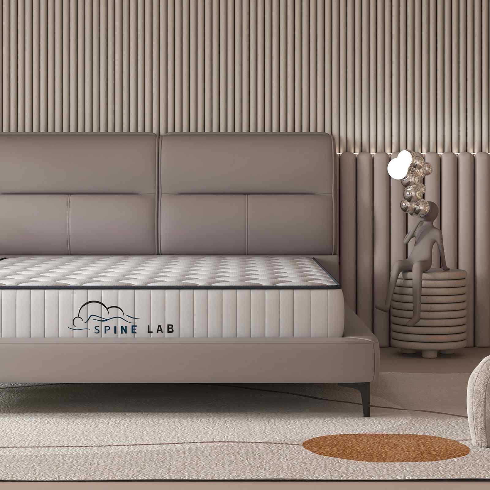 Spine-Lab Mattress 5 Zone 21cm Medium Firm Foam Bonnell Spring - King Single - White - Mekamart Australia
