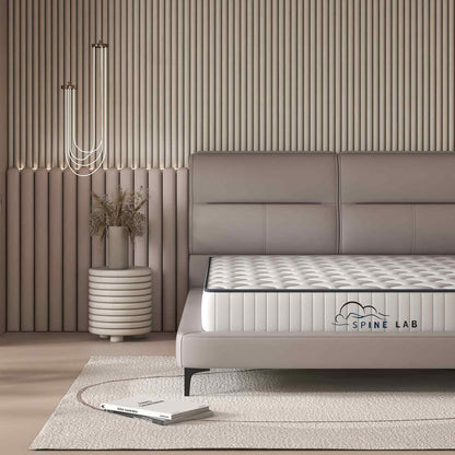Spine-Lab Mattress 5 Zone 21cm Medium Firm Foam Bonnell Spring - King Single - White - Mekamart Australia