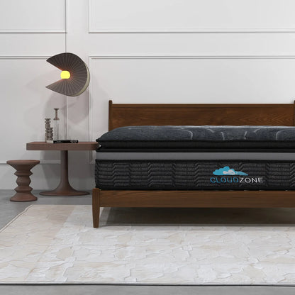 Cloud Zone Double Layer Euro Top Pocket Spring Mattress Plush Medium Firm 34cm - Single - Mekamart Australia