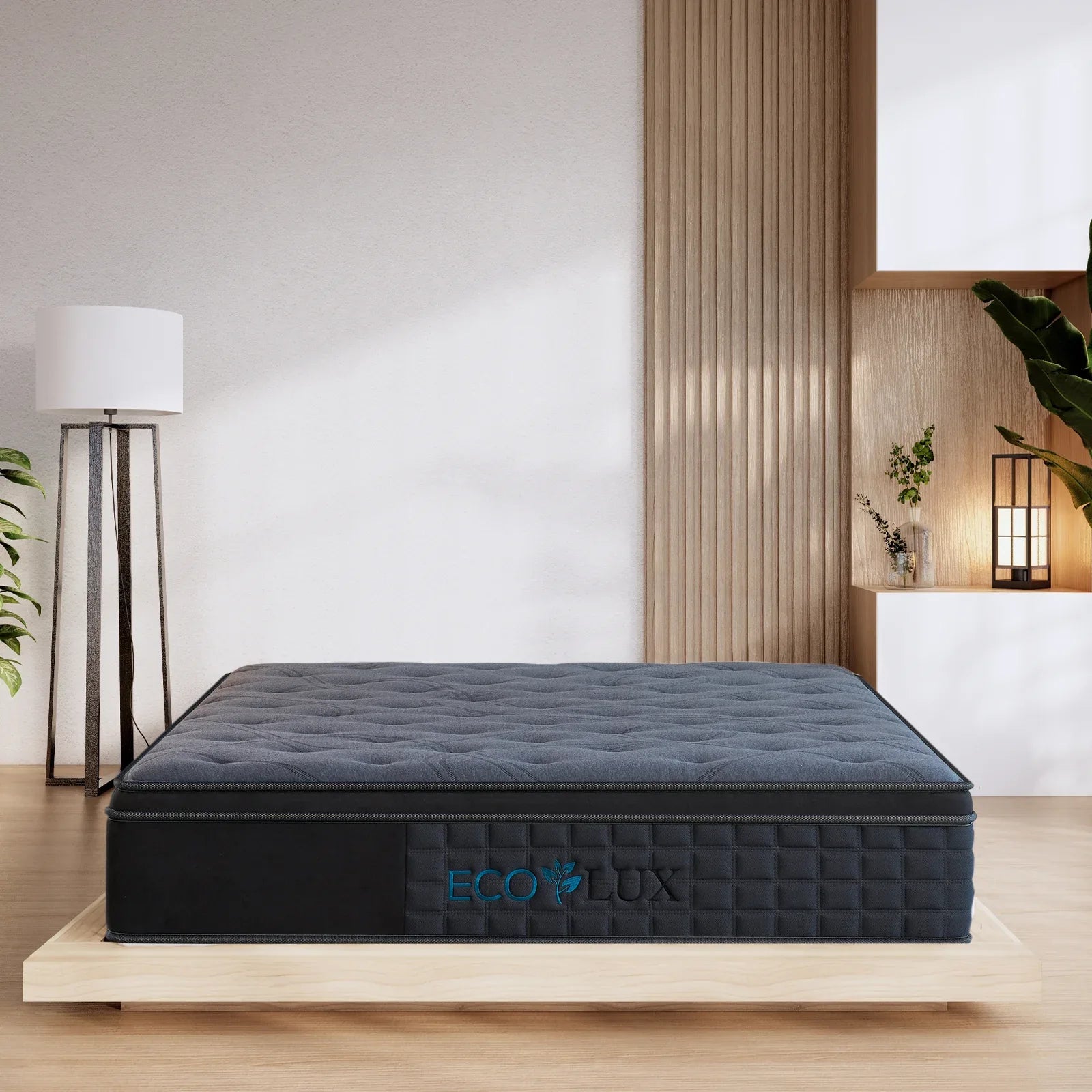 Eco Lux Euro Top 7 -Zone Pocket Spring Mattress Plush Edge Support Medium Firm - Single - Mekamart Australia