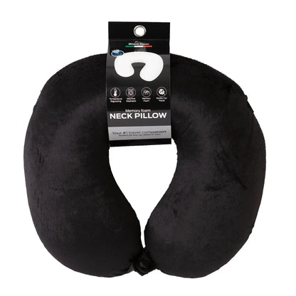 Milano Decor Memory Foam Travel Neck Pillow With Clip Cushion Support Soft Black - Mekamart Australia