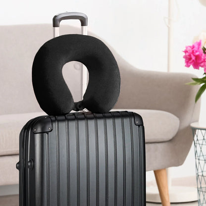 Milano Decor Memory Foam Travel Neck Pillow With Clip Cushion Support Soft Black - Mekamart Australia