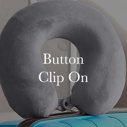 Milano Decor Memory Foam Travel Neck Pillow With Clip Cushion Support Soft Black - Mekamart Australia