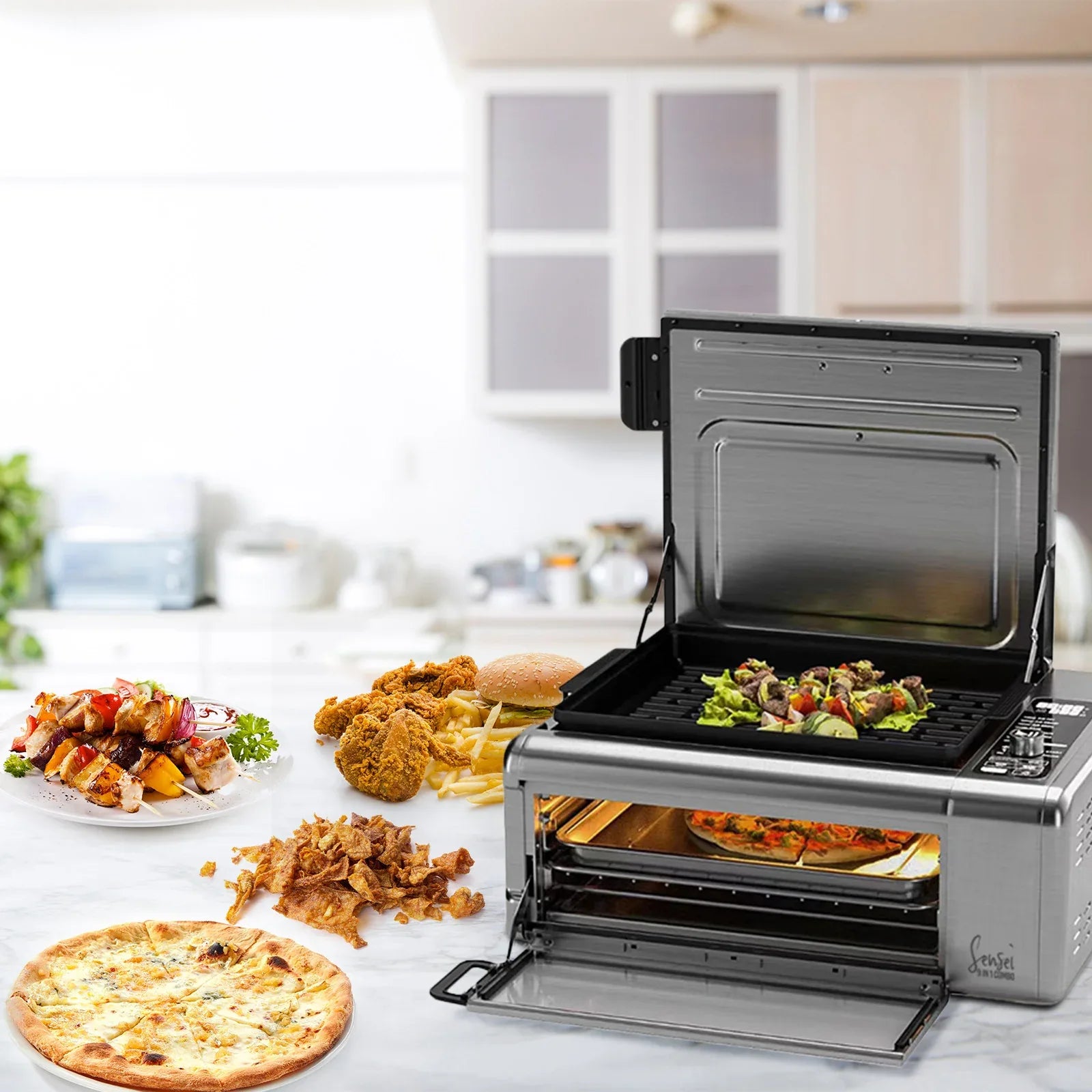 Kitchen Couture 9-In-1 Sensei XL Flip Air Fryer Oven Grill Stainless Steel - Mekamart Australia