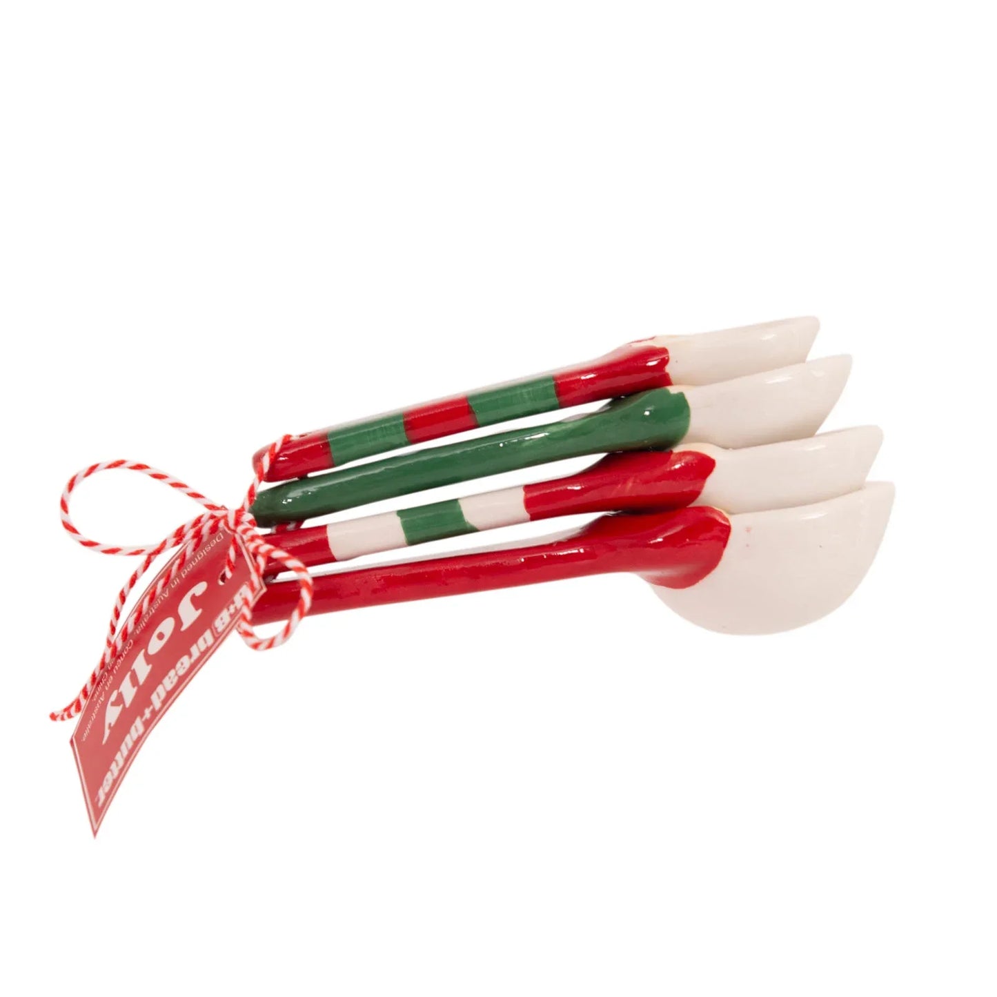 Bread and Butter Gnome Measuring Spoons - 4 Pack - Green/ Red/ White - Mekamart Australia