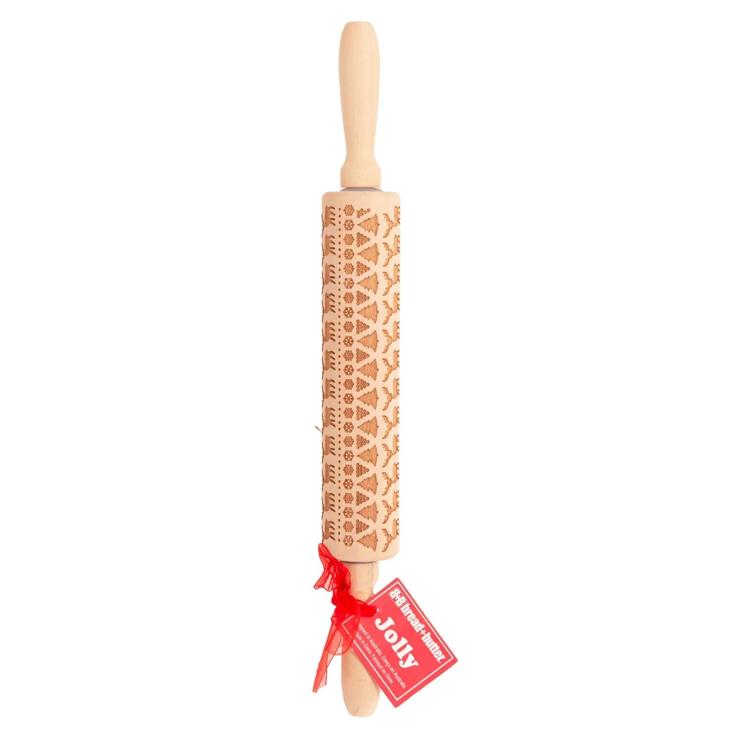 Bread and Butter Laser Etch Wooden Rolling Pin - Fairisle - Mekamart Australia