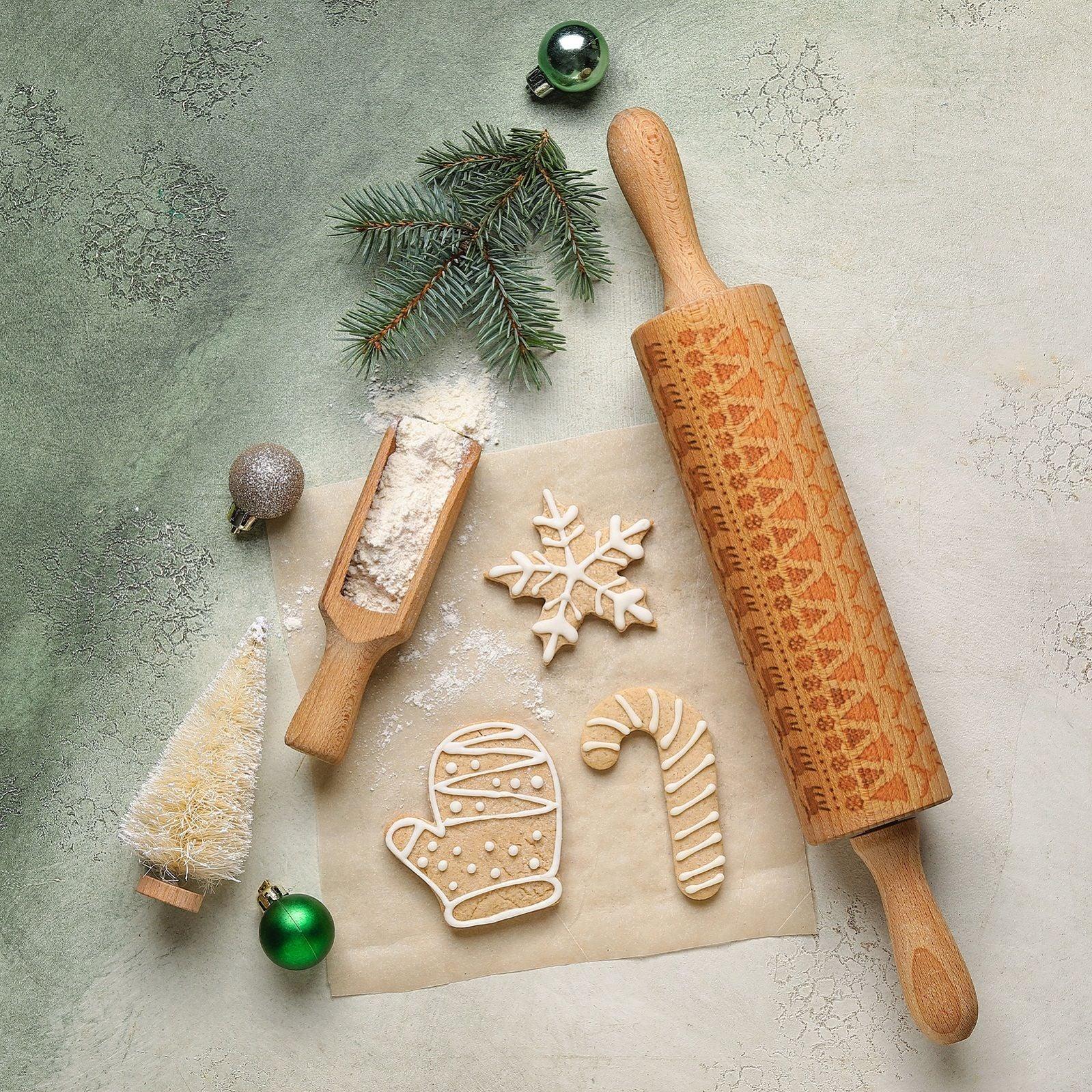 Bread and Butter Laser Etch Wooden Rolling Pin - Fairisle - Mekamart Australia