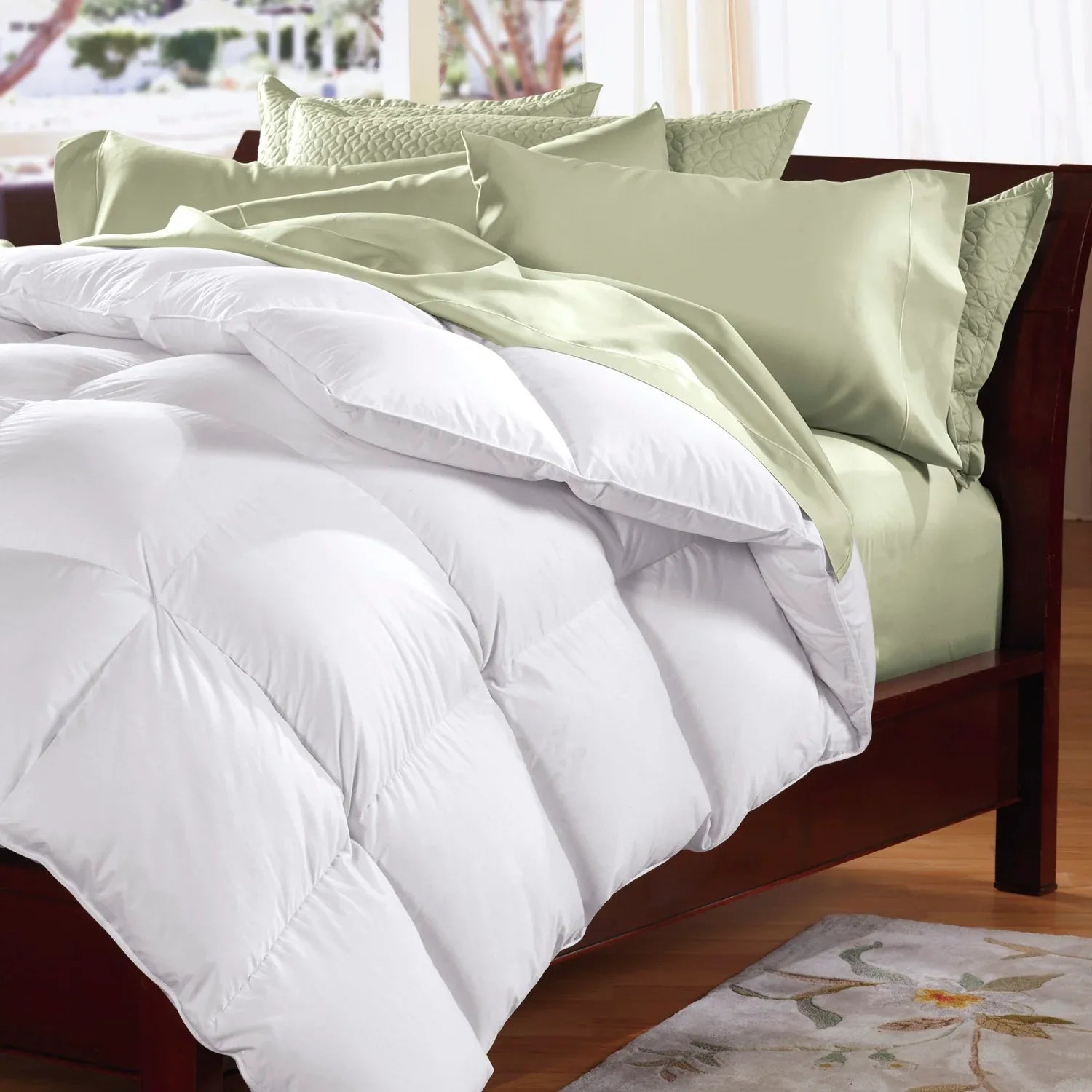 500GSM Soft Goose Feather Down Quilt Duvet 95% Feather 5% Down All-Seasons - Double - White - Mekamart Australia