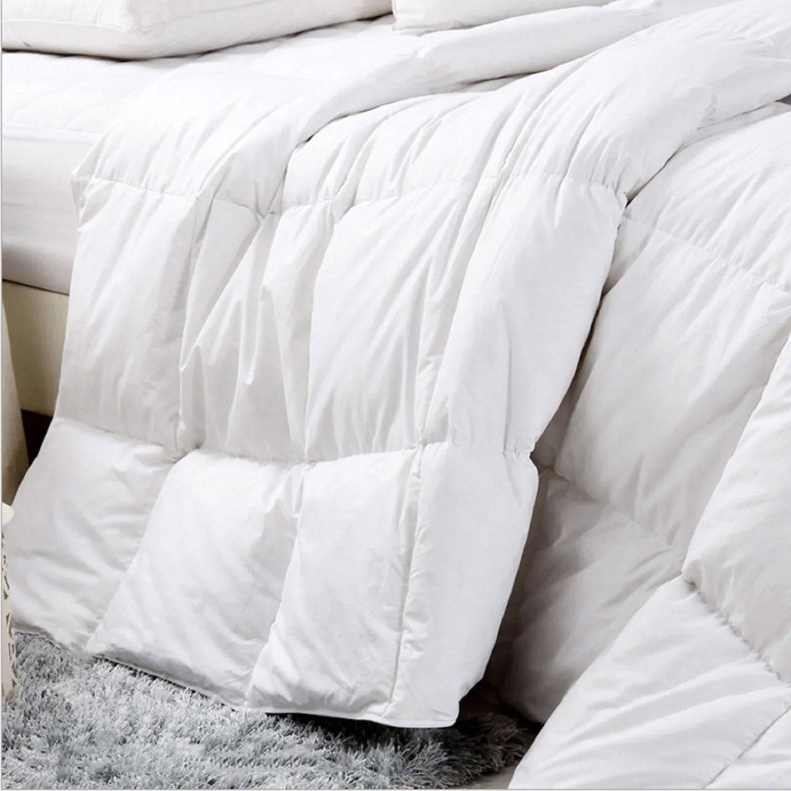 Royal Comfort 500GSM Plush Duck Feather Down Quilt Ultra Warm Soft - All Seasons - Queen - White - Mekamart Australia