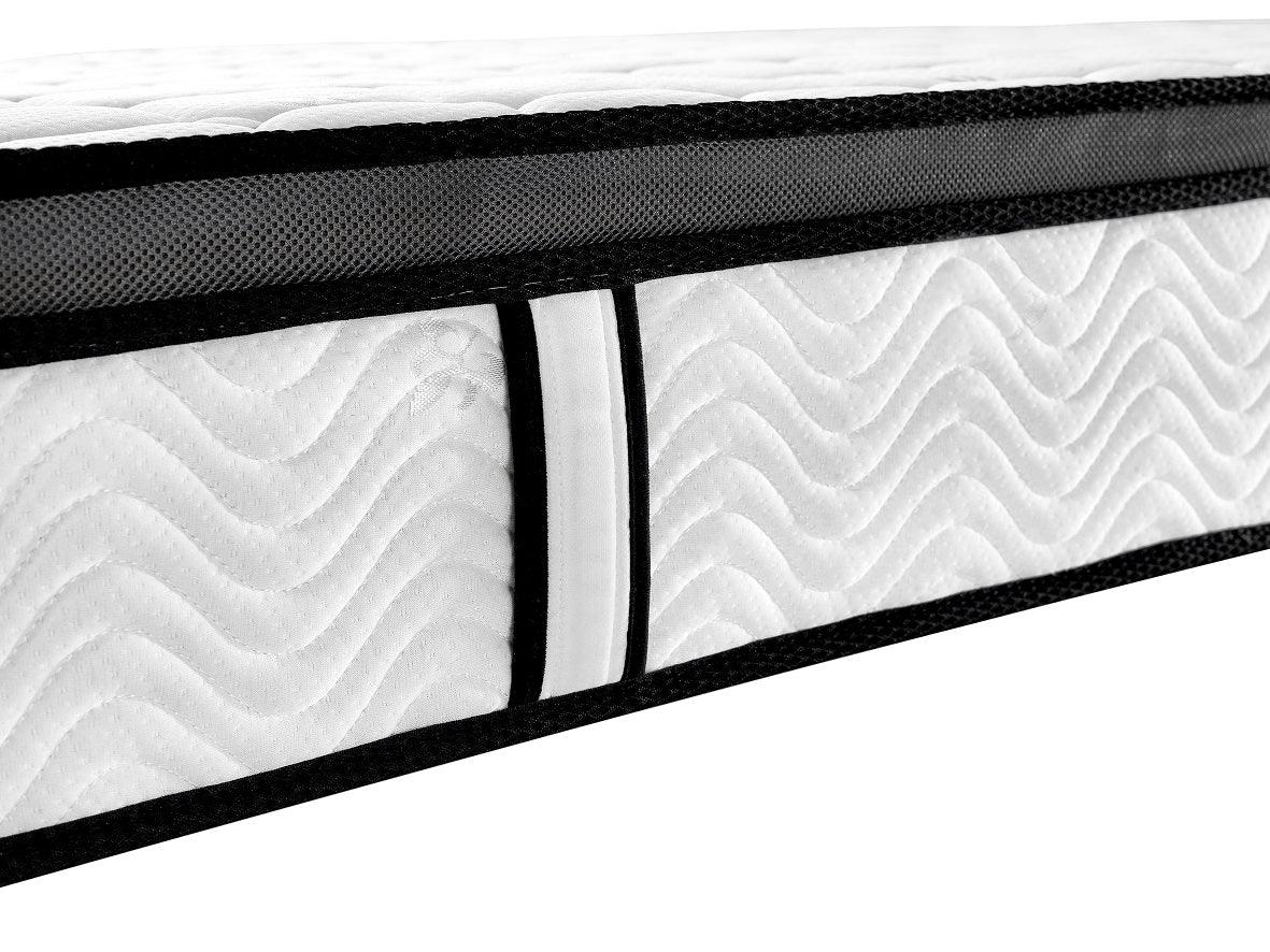 Ergopedic Mattress 5 Zone Latex Pocket Spring Mattress In A Box 30cm - Queen - White Grey Black - Mekamart Australia