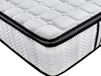 Ergopedic Mattress 5 Zone Latex Pocket Spring Mattress In A Box 30cm - Queen - White Grey Black - Mekamart Australia