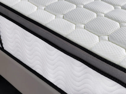 Ergopedic Mattress 5 Zone Latex Pocket Spring Mattress In A Box 30cm - Queen - White Grey Black - Mekamart Australia
