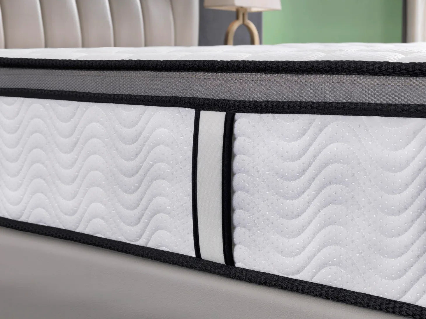 Ergopedic Mattress 5 Zone Latex Pocket Spring Mattress In A Box 30cm - Queen - White Grey Black - Mekamart Australia