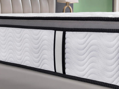 Ergopedic Mattress 5 Zone Latex Pocket Spring Mattress In A Box 30cm - Queen - White Grey Black - Mekamart Australia