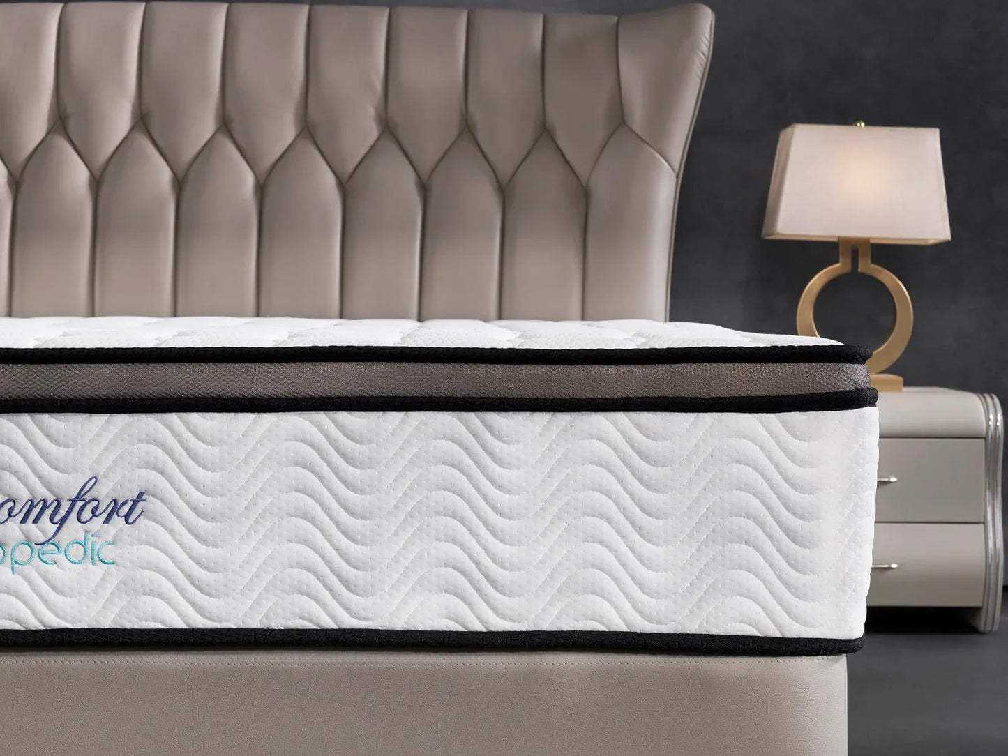 Ergopedic Mattress 5 Zone Latex Pocket Spring Mattress In A Box 30cm - Queen - White Grey Black - Mekamart Australia