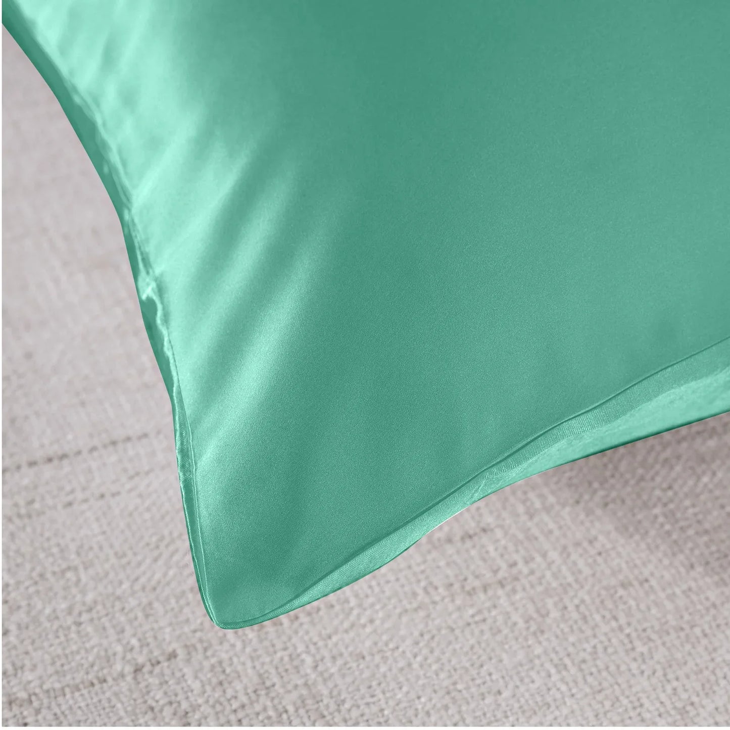 Royal Comfort Mulberry Soft Silk Hypoallergenic Pillowcase Twin Pack 51 x 76cm - Mint - Mekamart Australia