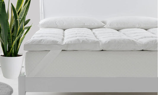 Royal Comfort Duck Feather and Down Mattress Topper 1800GSM Pillowtop Underlay - Queen - White - Mekamart Australia