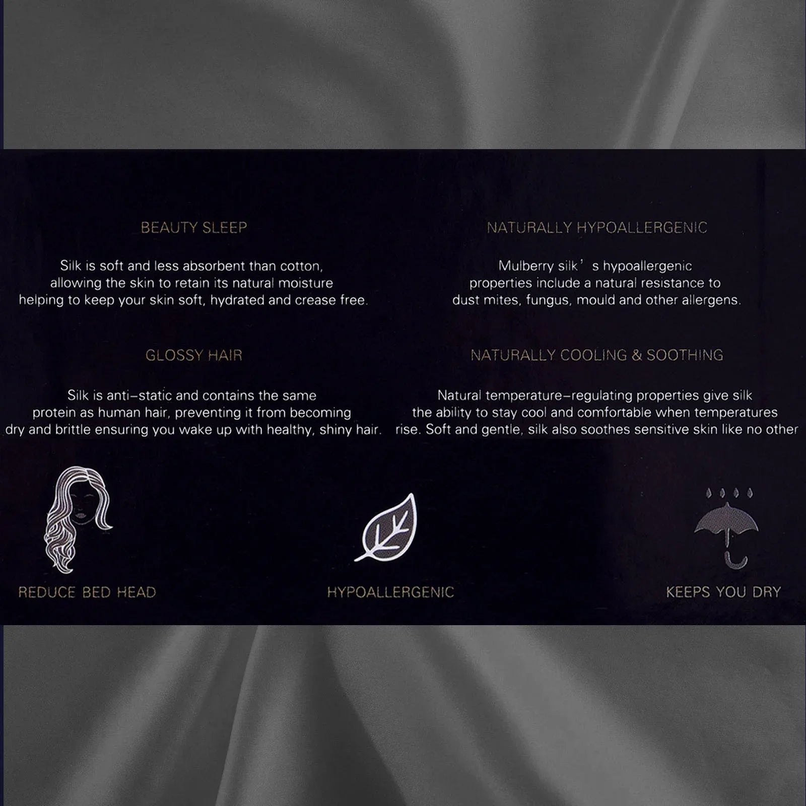 Royal Comfort Pure Silk Pillow Case 100% Mulberry Silk Hypoallergenic Pillowcase - Charcoal - Mekamart Australia