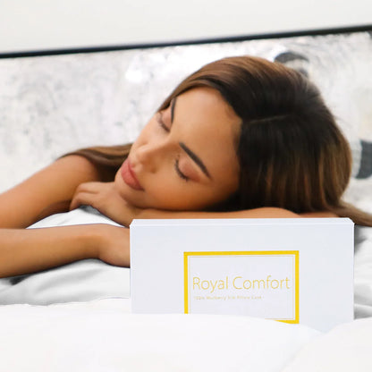Royal Comfort Pure Silk Pillow Case 100% Mulberry Silk Hypoallergenic Pillowcase - Silver - Mekamart Australia