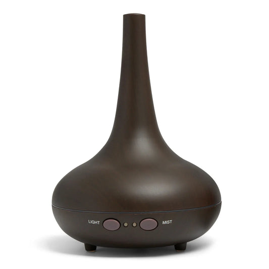 Essential Oil Diffuser Ultrasonic Humidifier Aromatherapy LED Light 200ML 3 Oils - Dark Wood Grain - Mekamart Australia
