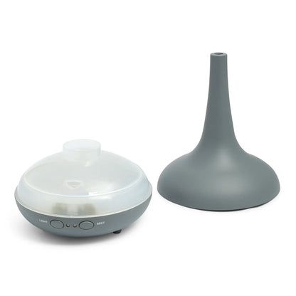 Essential Oil Diffuser Ultrasonic Humidifier Aromatherapy LED Light 200ML 3 Oils - Matte Grey - Mekamart Australia