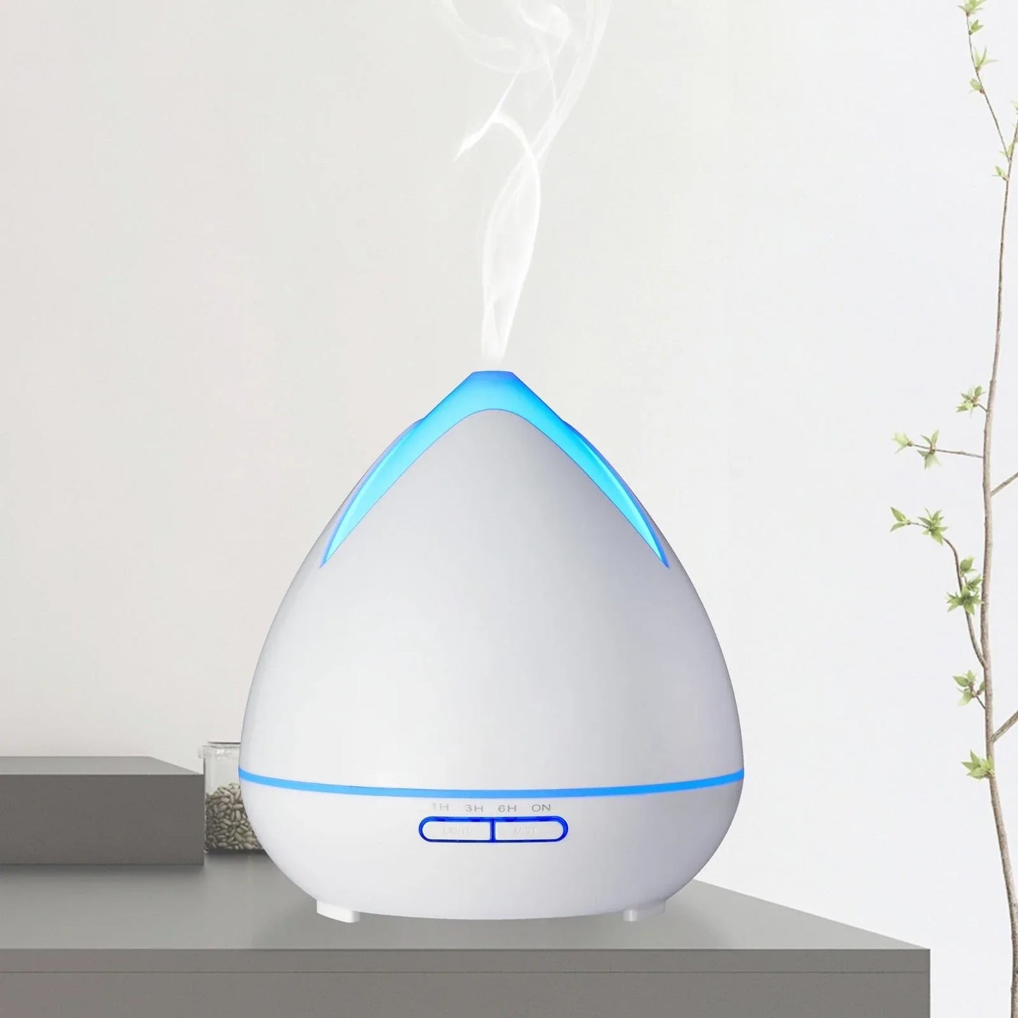 Essential Oils Ultrasonic Aromatherapy Diffuser Air Humidifier Purify 400ML - White - Mekamart Australia