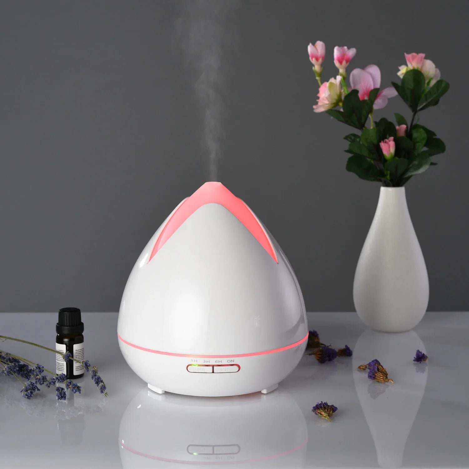 Essential Oils Ultrasonic Aromatherapy Diffuser Air Humidifier Purify 400ML - White - Mekamart Australia