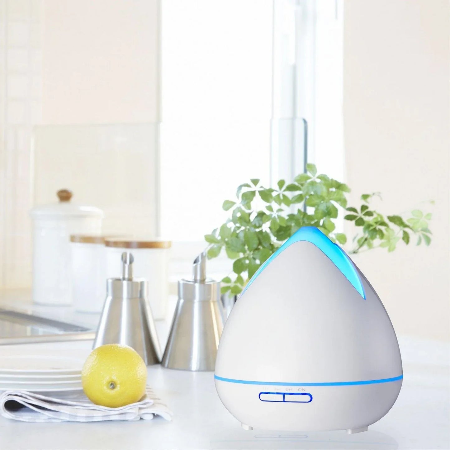 Essential Oils Ultrasonic Aromatherapy Diffuser Air Humidifier Purify 400ML - White - Mekamart Australia