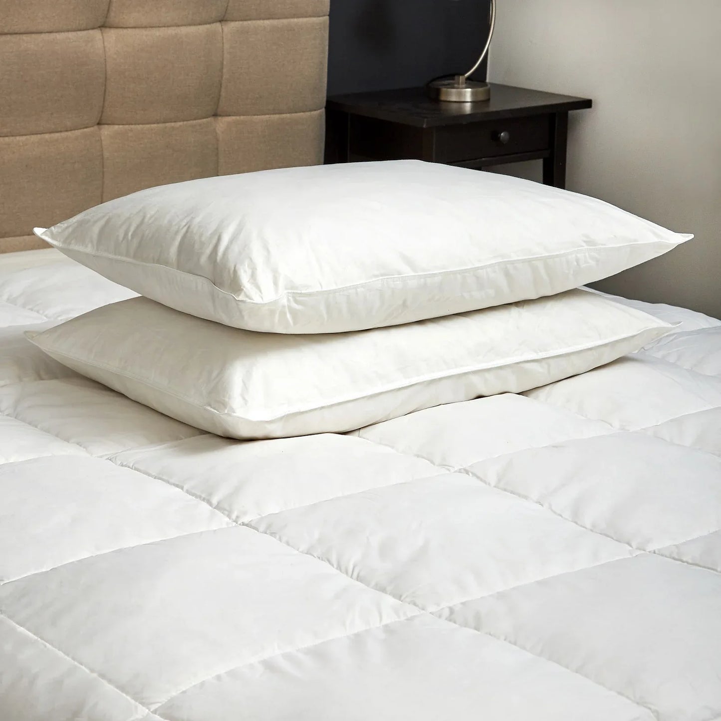 Goose Feather & Down Quilt 500GSM + Goose Feather and Down Pillows 2 Pack Combo - Single - White - Mekamart Australia