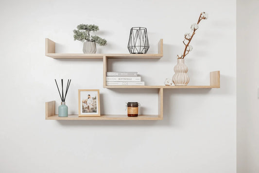 ZURICH MULTI LEVEL SHELF KIT (OAK) - Mekamart Australia