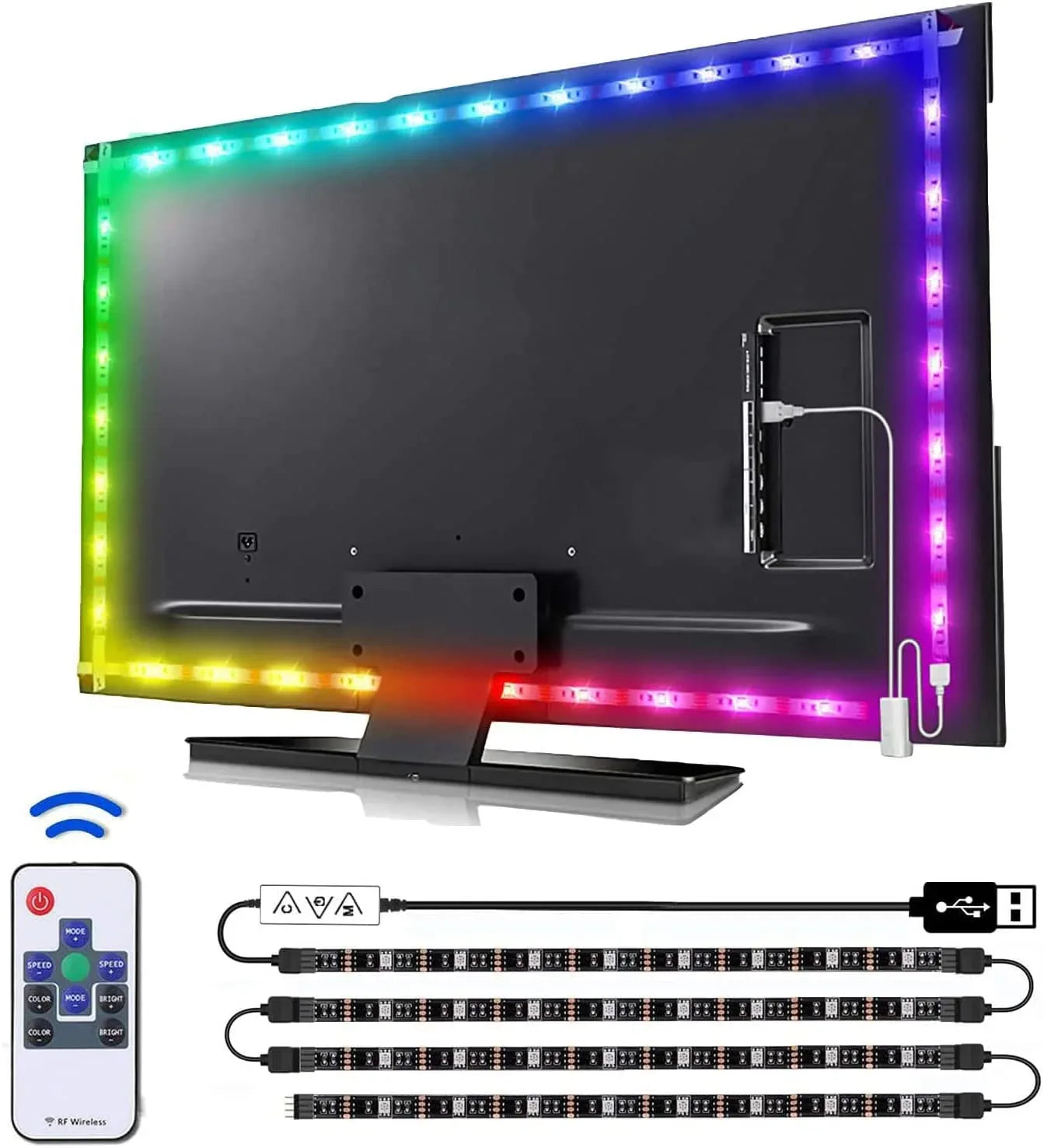 3M LED Strip Lights Rope Light for TV, Gaming and Computer (Lights Strip App with Remote Control) - Mekamart Australia