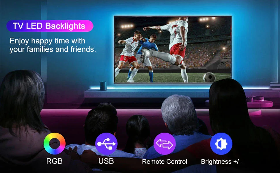 3M LED Strip Lights Rope Light for TV, Gaming and Computer (Lights Strip App with Remote Control) - Mekamart Australia