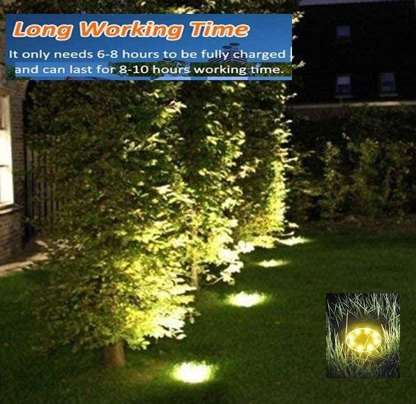 8 Pack LED Solar Pathway Lights Outdoor Solar Ground Lights (Warm White) - Mekamart Australia