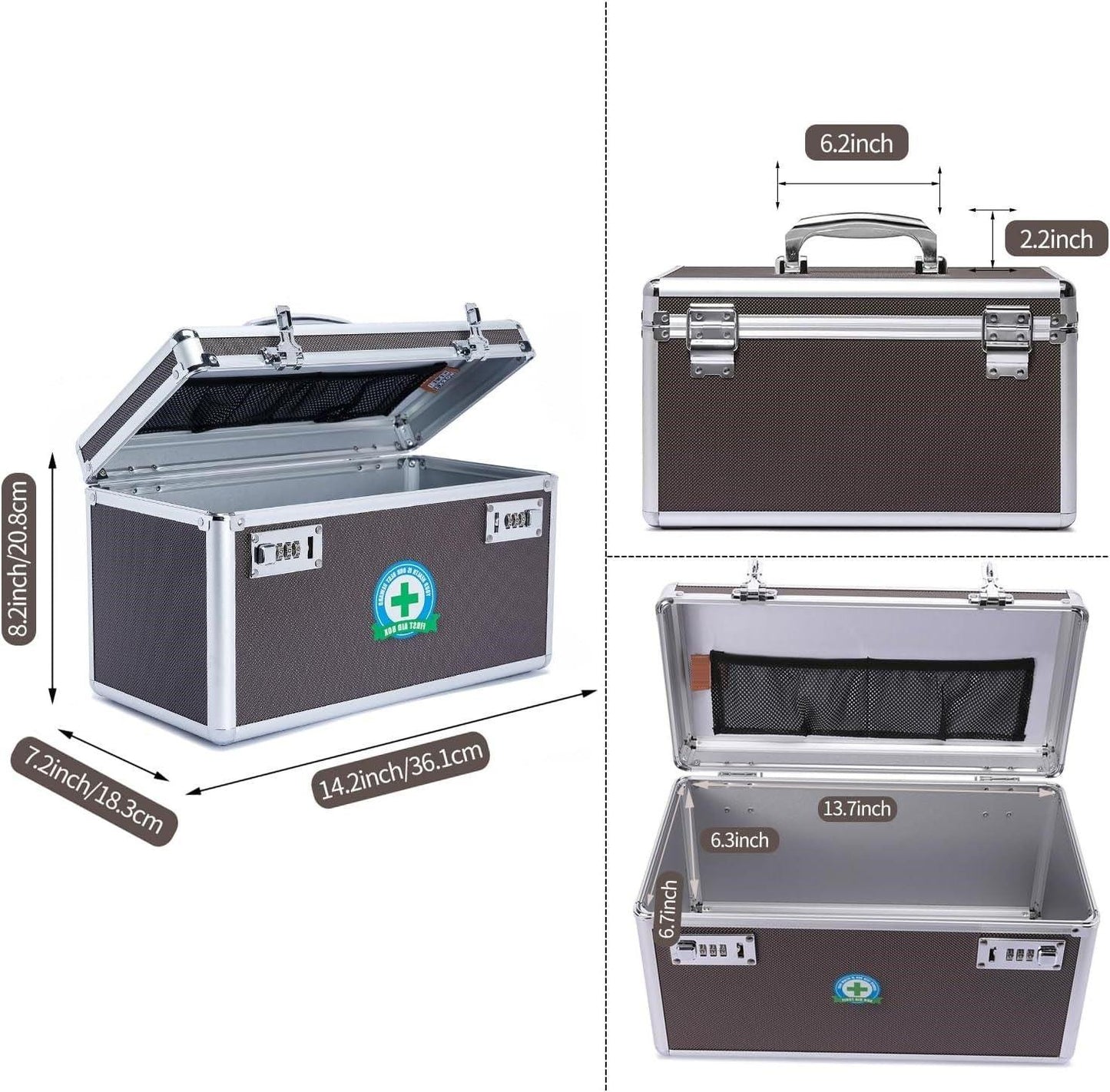 Portable Combination Medicine Box (Coffee/Large) - Mekamart Australia