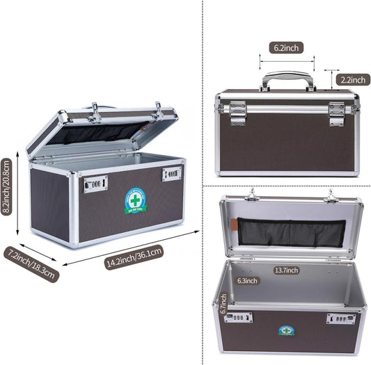 Portable Combination Medicine Box (Coffee/Large) - Mekamart Australia