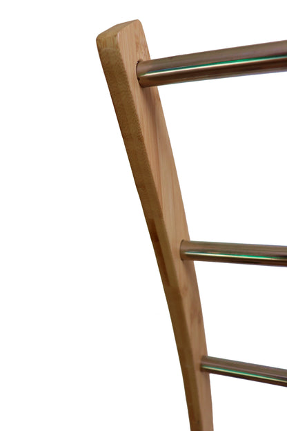 Bamboo Towel Bar Metal Holder Rack 3-Tier Freestanding and Bottom shelf for Bathroom - Mekamart Australia