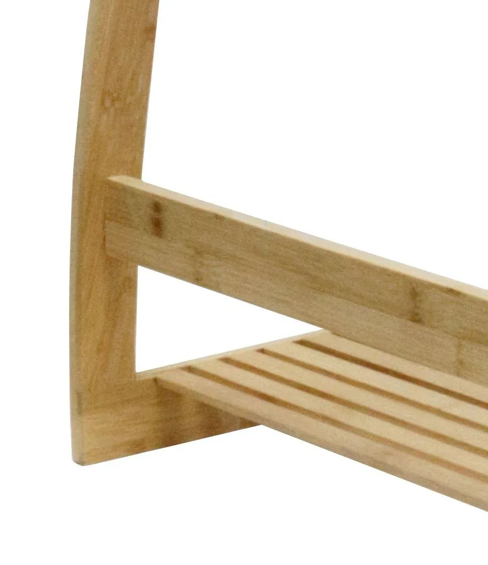 Bamboo Towel Bar Metal Holder Rack 3-Tier Freestanding and Bottom shelf for Bathroom - Mekamart Australia