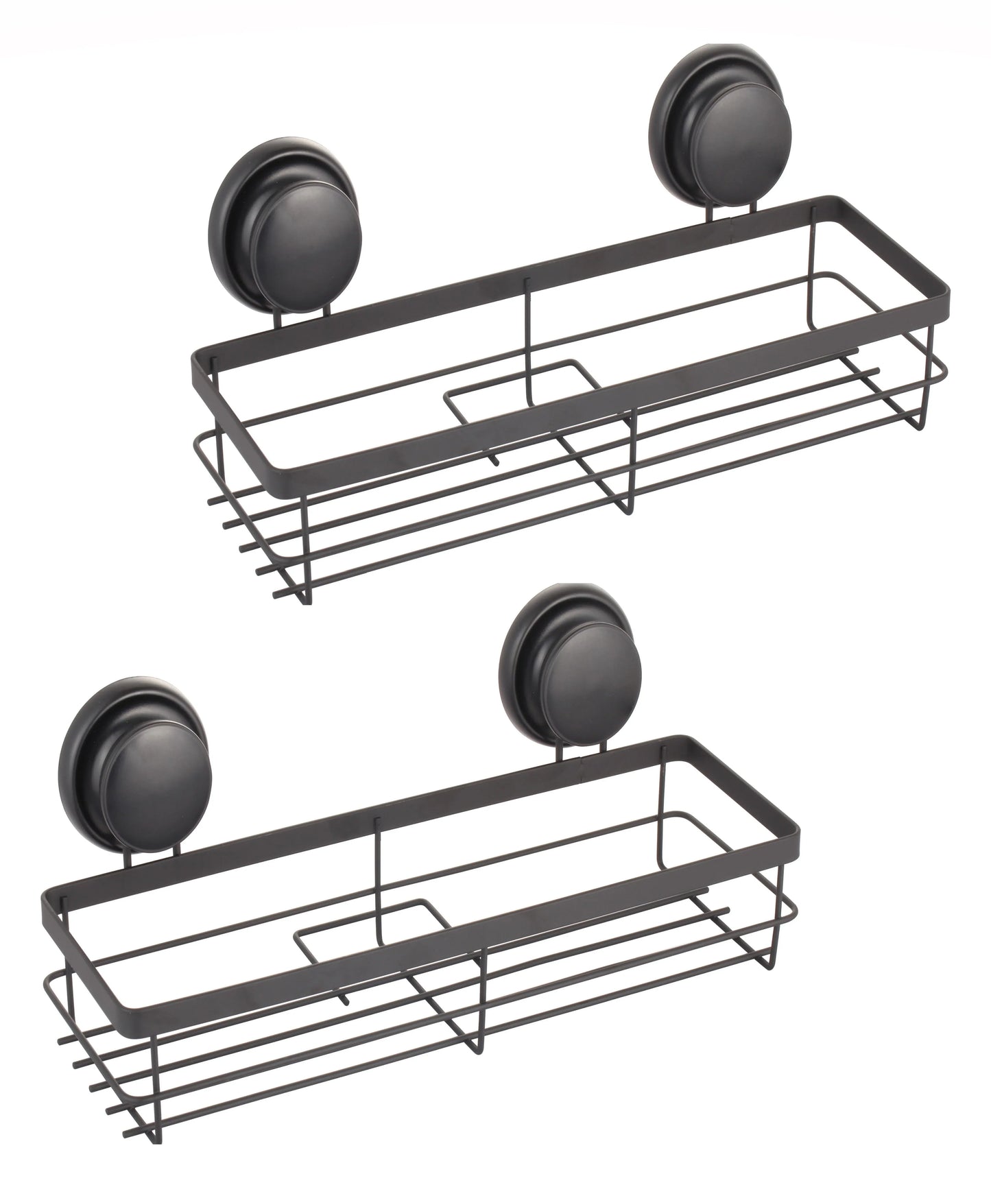 2 Pack Rectangular Corner Shower Caddy Shelf Basket Rack with Premium Vacuum Suction Cup No-Drilling for Bathroom and Kitchen - Mekamart Australia