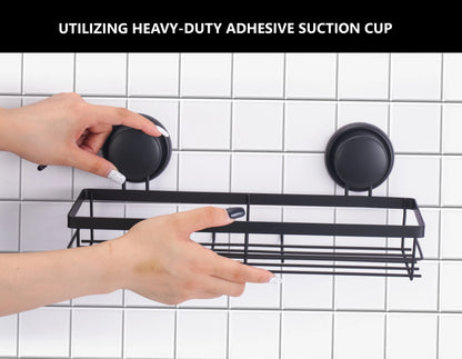 2 Pack Rectangular Corner Shower Caddy Shelf Basket Rack with Premium Vacuum Suction Cup No-Drilling for Bathroom and Kitchen - Mekamart Australia