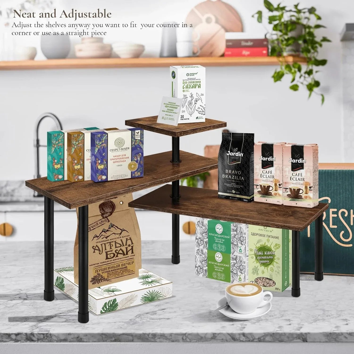 3-Tier Wooden Corner Shelf Kitchen Spice Rack Organiser Home Storage & Organisation - Mekamart Australia