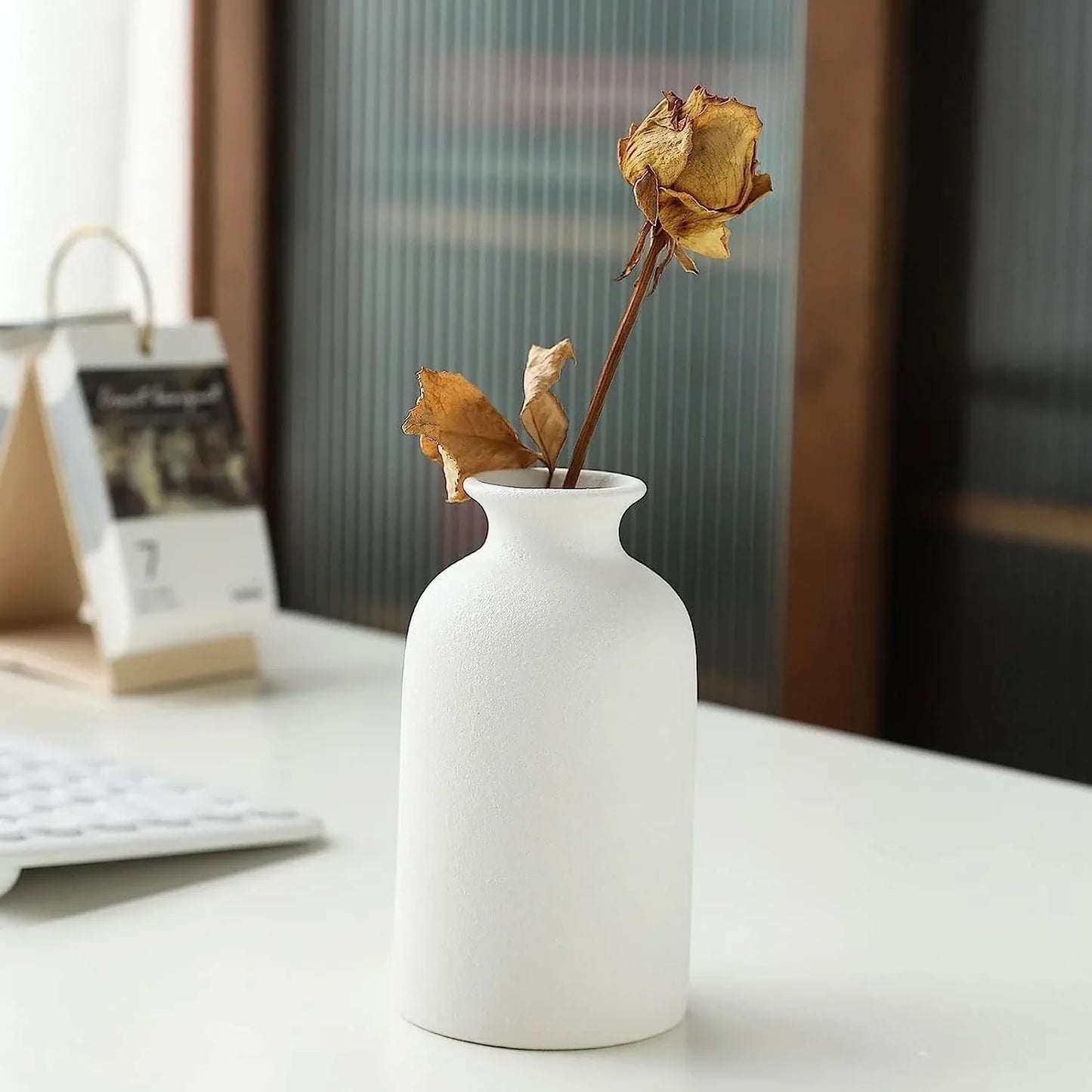 Ceramic Set of 3 Modern White Vases for Home D�cor - Mekamart Australia