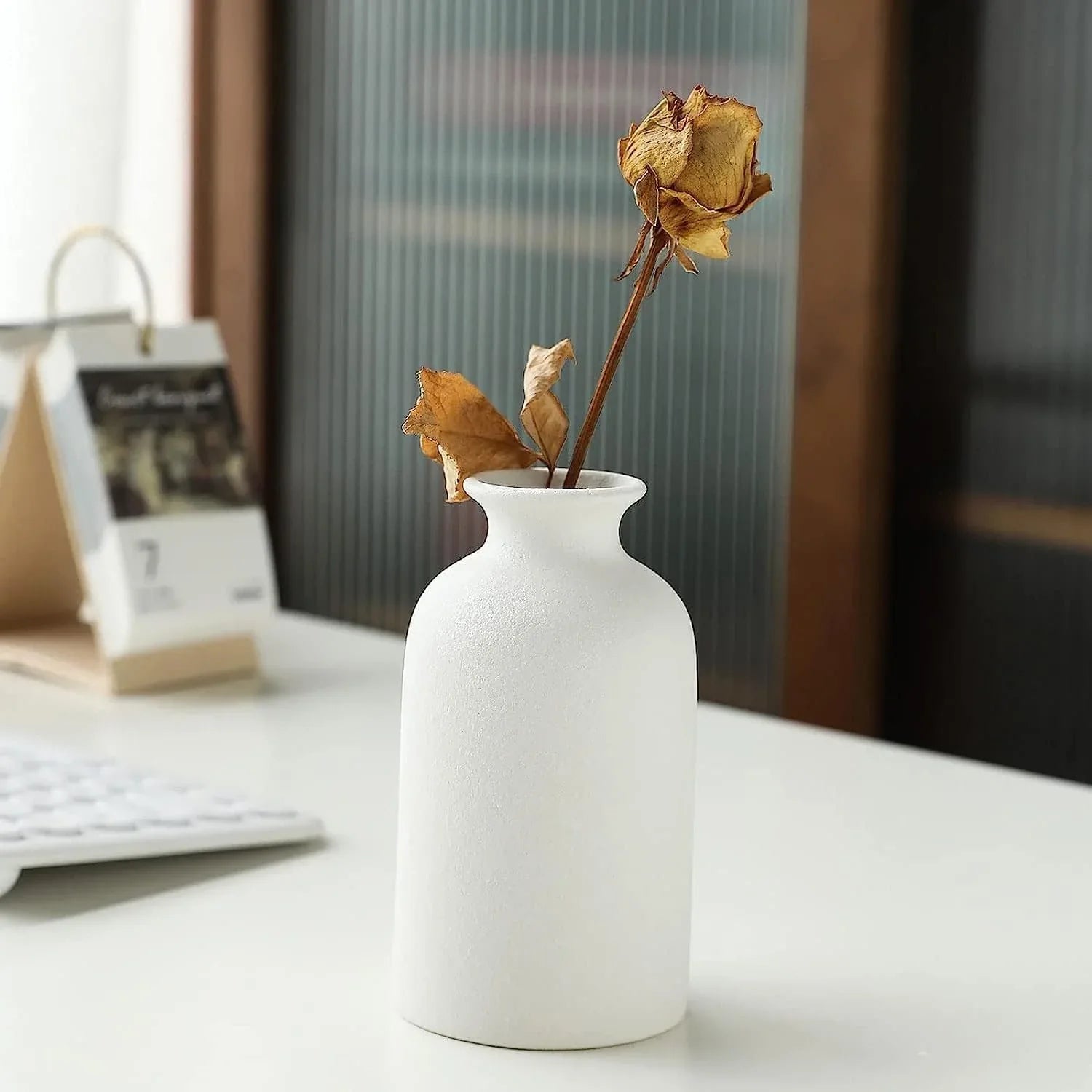 Ceramic Set of 3 Modern White Vases for Home D�cor - Mekamart Australia