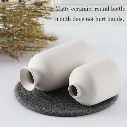 Ceramic Set of 3 Modern White Vases for Home D�cor - Mekamart Australia