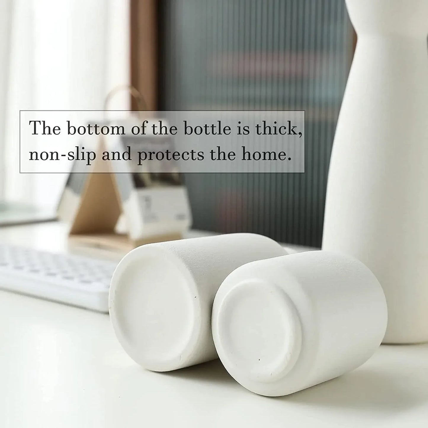 Ceramic Set of 3 Modern White Vases for Home D�cor - Mekamart Australia