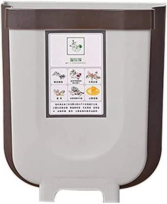 Hanging Trash Can Collapsible Small Garbage Waste Bin for Kitchen Cabinet Door (Grey) - Mekamart Australia